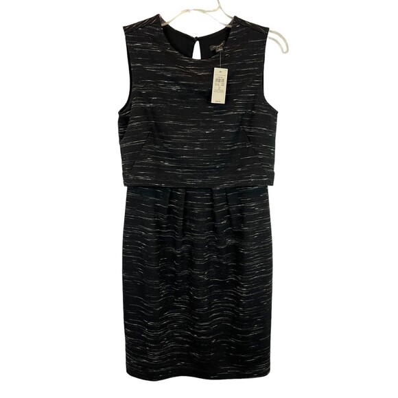 Ann Taylor Dress  Women's Size 2  NWT $98  Layered Knit Dress  Black - Picture 1 of 9